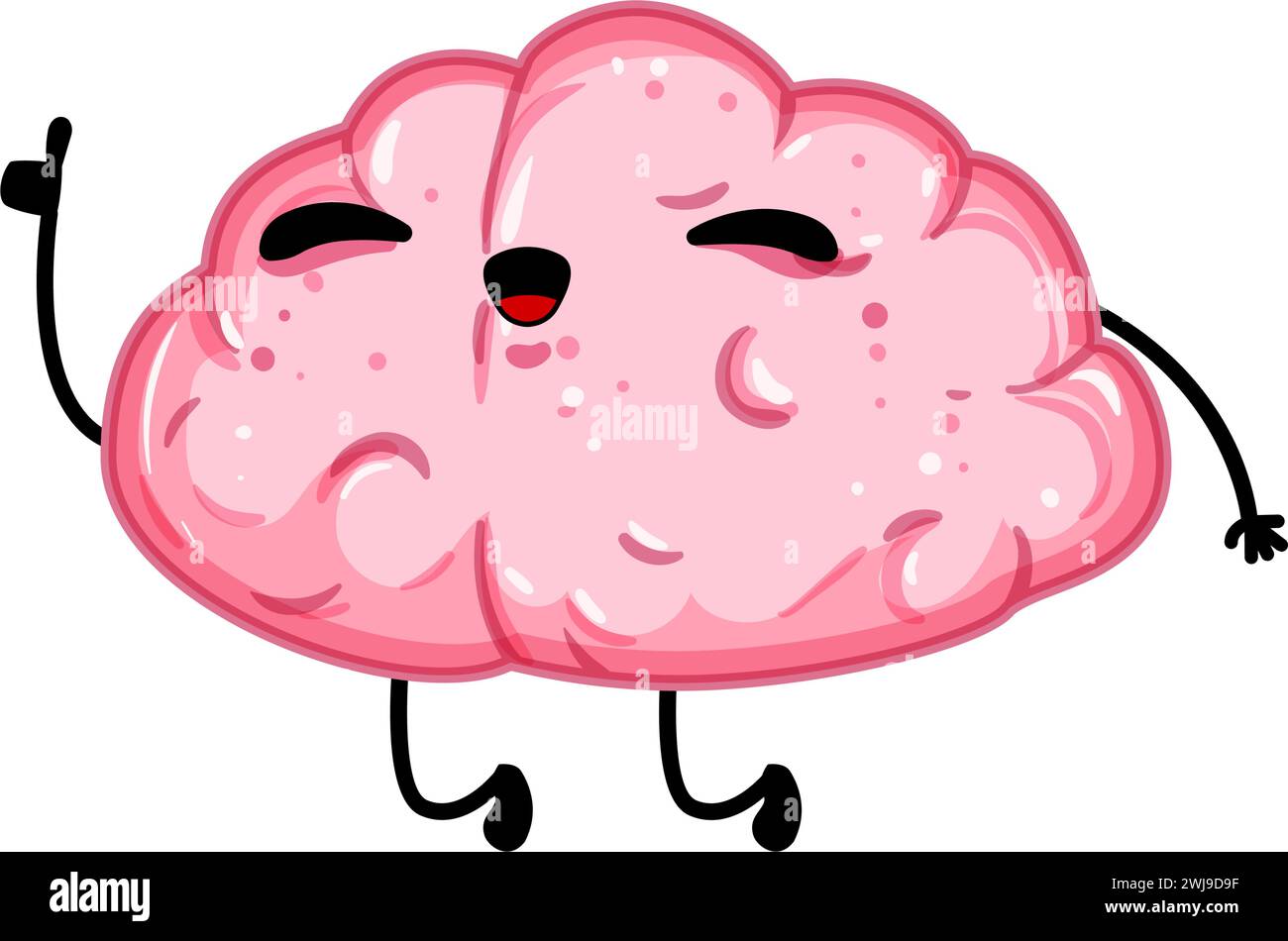 mind brain character cartoon vector illustration Stock Vector Image ...