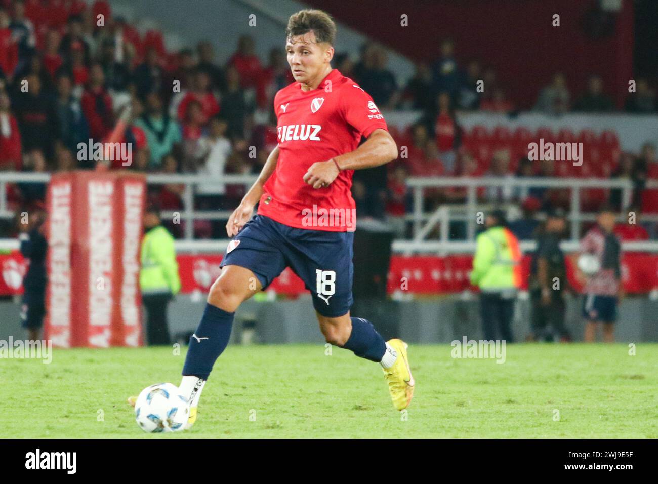 Buenos Aires, Argentina. 13th Feb, 2024. Ignacio Maestro Puch of Independiente during the match of 5th round of Argentina´s Liga Profesional de Fútbol at Ricardo Bochini Stadium ( Credit: Néstor J. Beremblum/Alamy Live News Stock Photo