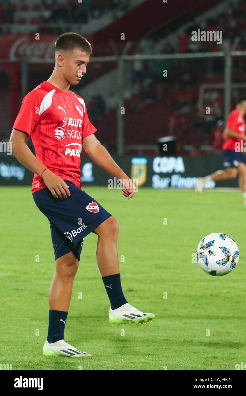 Buenos Aires, Argentina. 13th Feb, 2024. Tomas Parmo of Independiente during the warm up before the match of 5th round of Argentina´s Liga Profesional de Fútbol at Ricardo Bochini Stadium ( Credit: Néstor J. Beremblum/Alamy Live News Stock Photo
