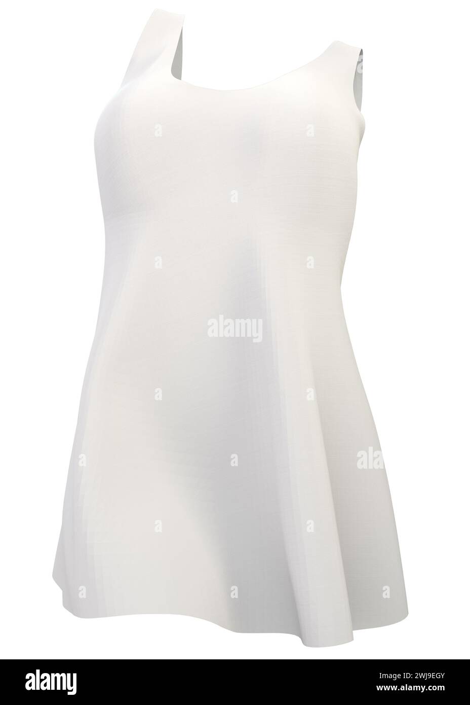 Simple summer short dress of gray color, moke up,3D Illustration. Stock Photo