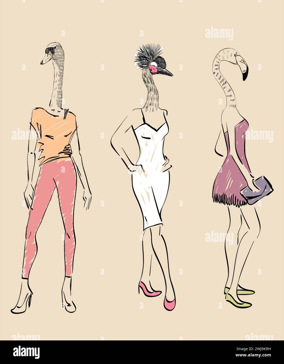 Vector fashion girls Stock Vector Image & Art - Alamy