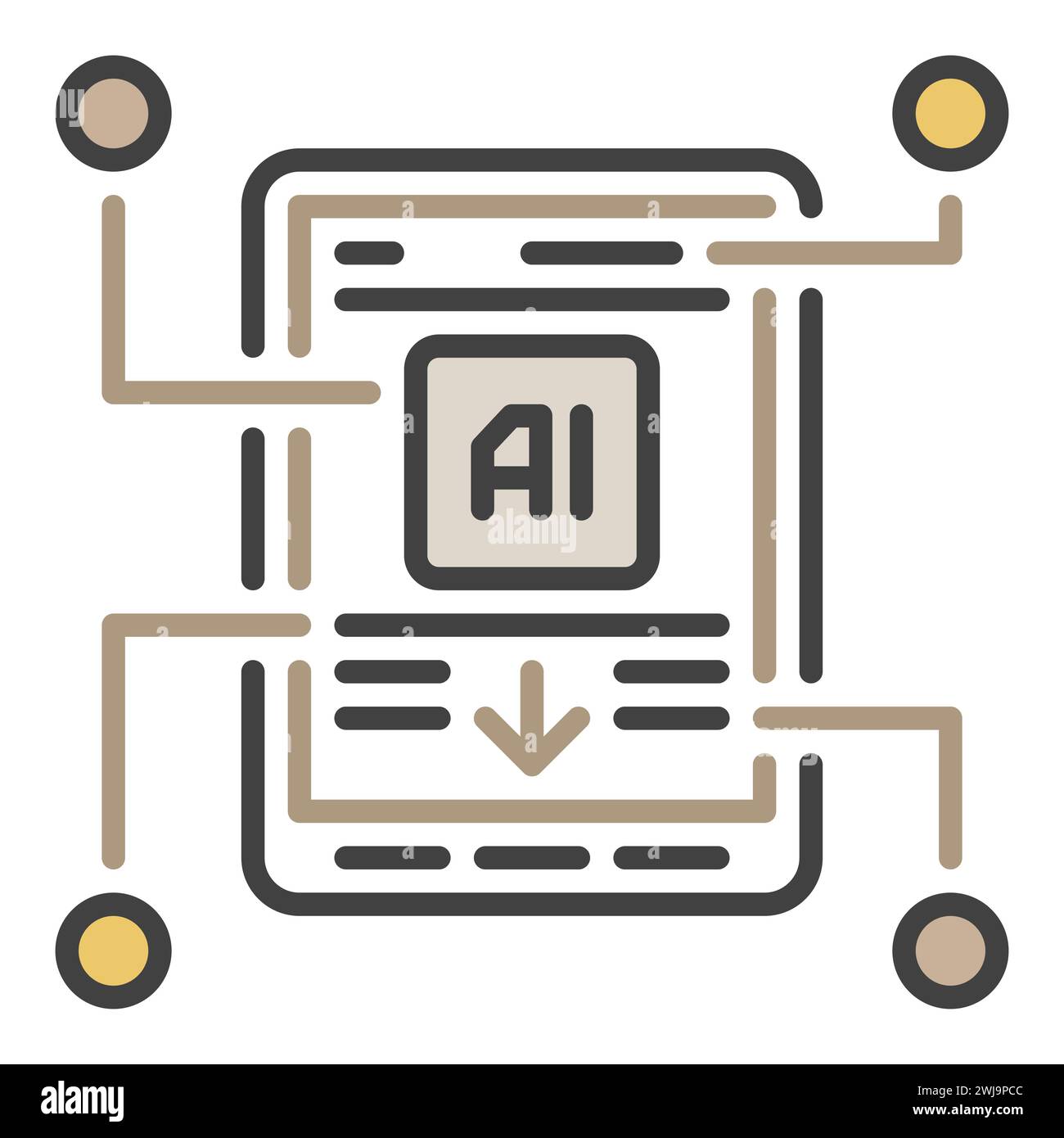 Smart Phone and AI vector Artificial Intelligence Smartphone concept ...