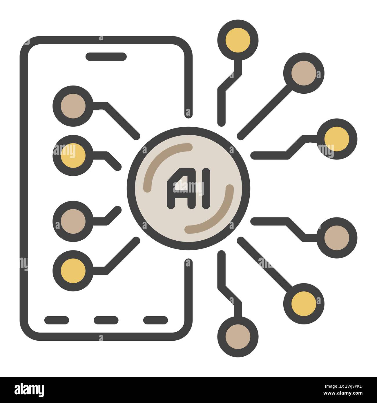 New AI Smartphone vector Artificial Intelligence Device concept colored icon or symbol Stock Vector
