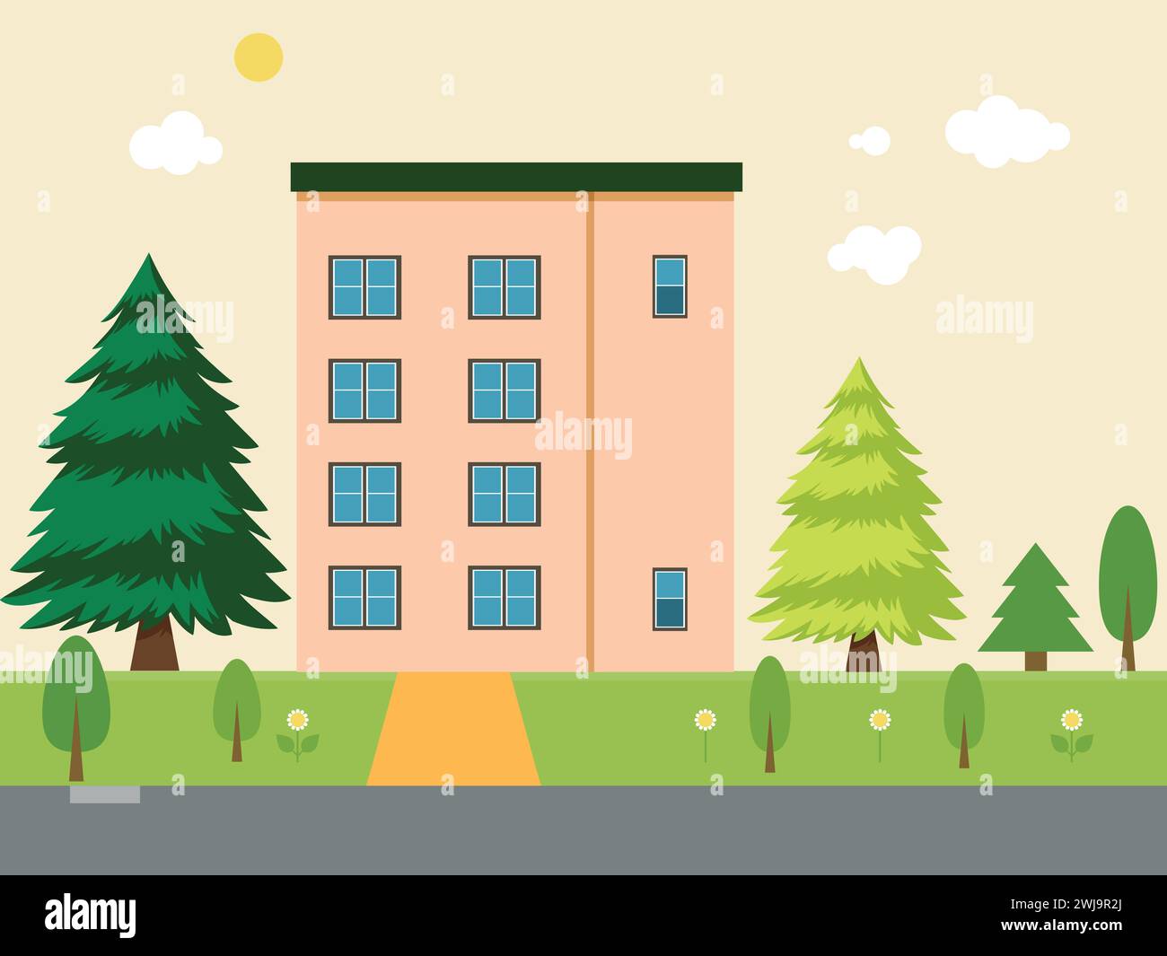 Modern educational architecture Stock Vector Images - Alamy