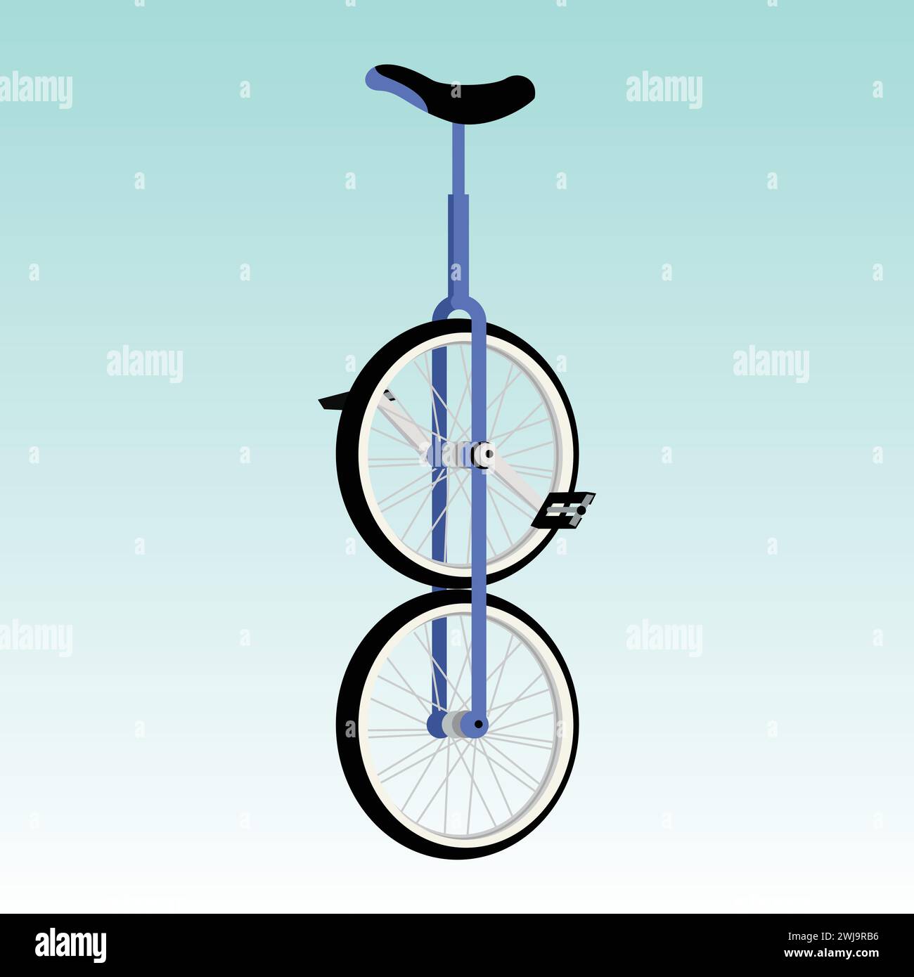 Vector illustration of side view of twowheeler unicycle or giraffe