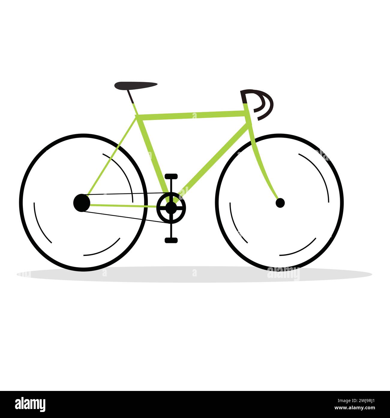 Flat vector illustration of side view of mountain or jump bicycle used by sportsperson. Stock Vector