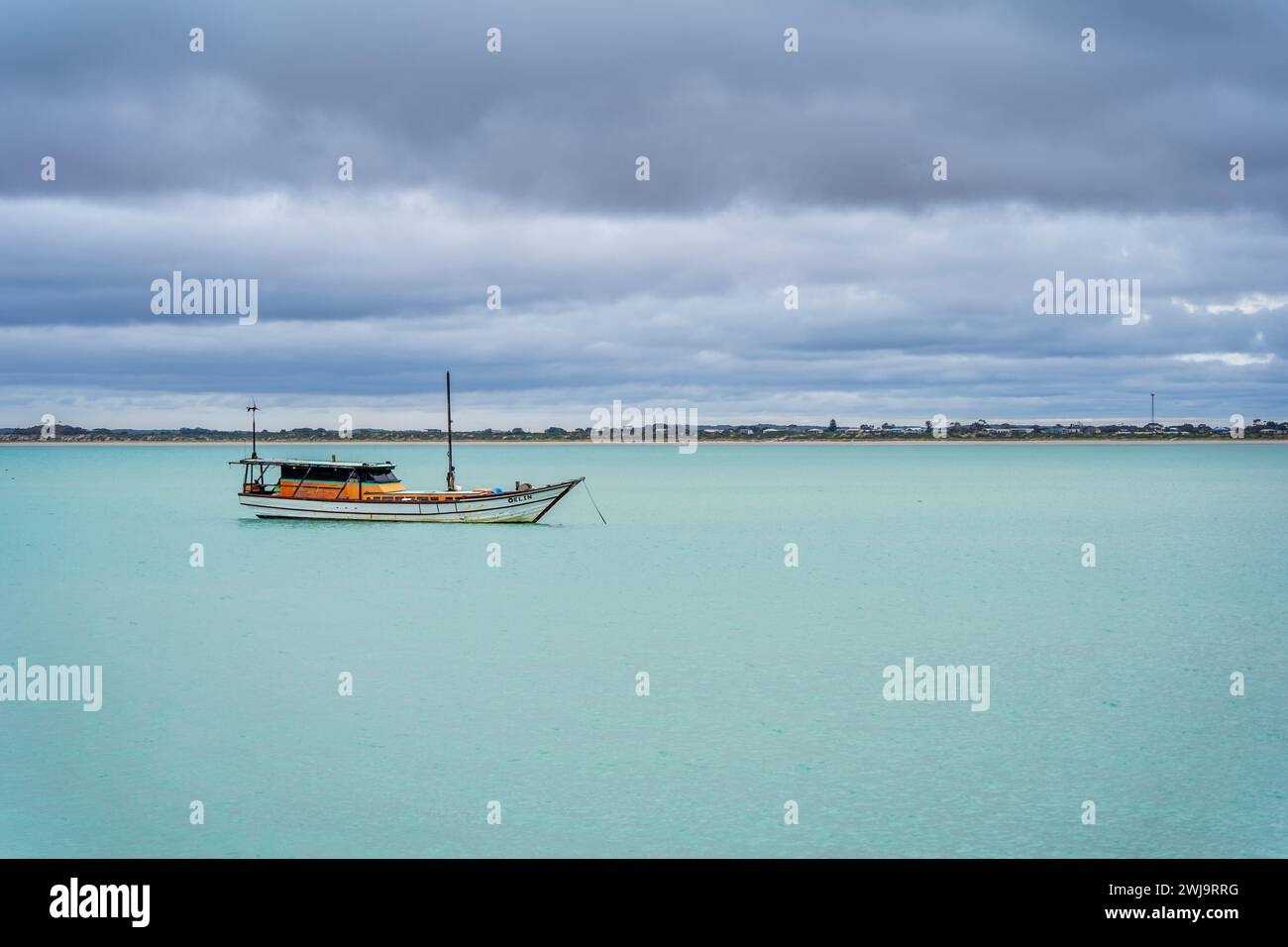 Fishing boat in the calm bay. Robe, South Australia Stock Photo Alamy