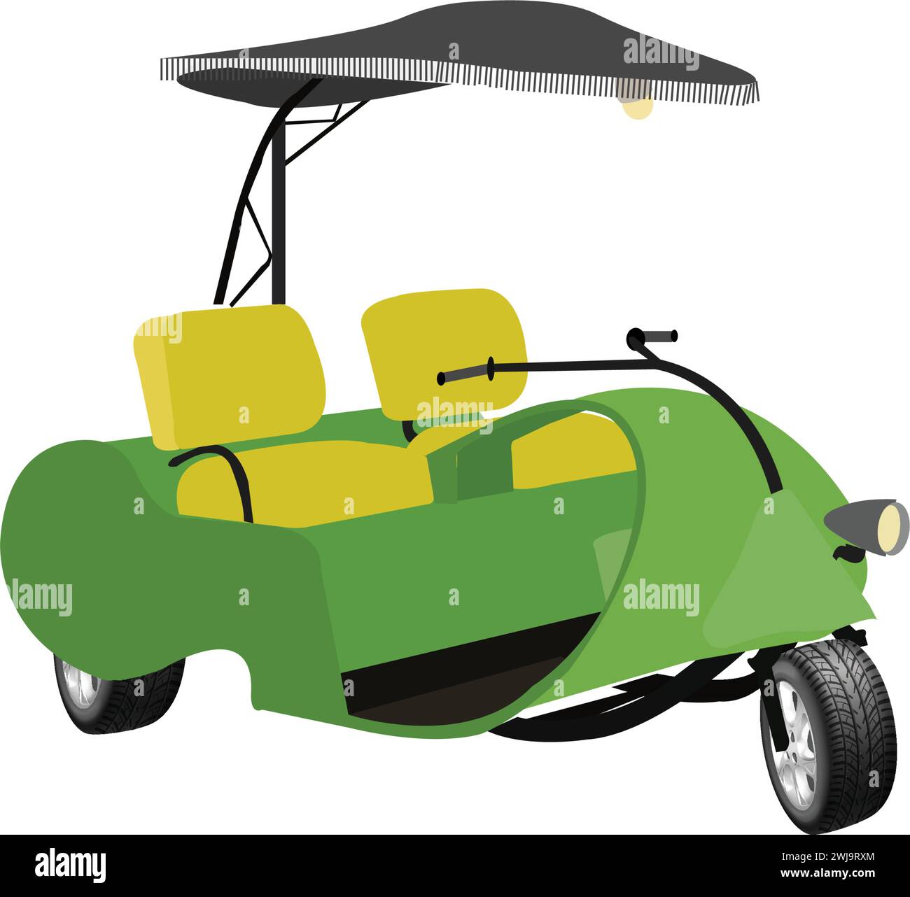 Flat vector illustration of Golf cart Stock Vector Image & Art - Alamy