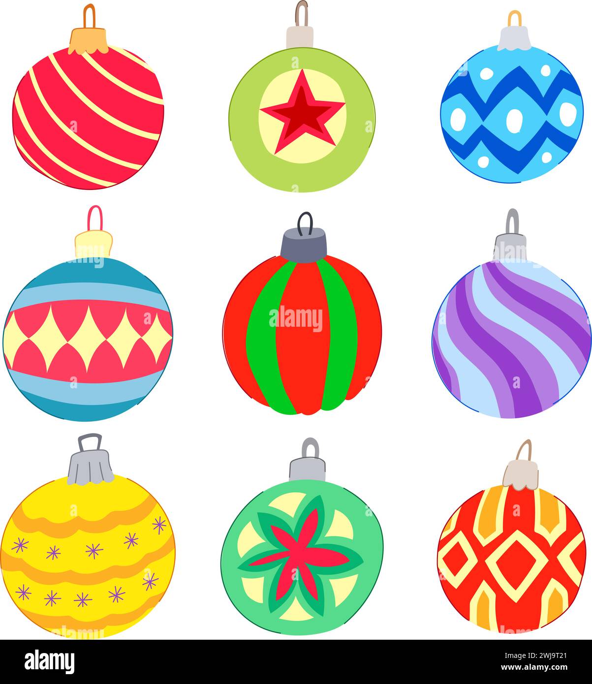 christmas ball set cartoon vector illustration Stock Vector Image & Art ...