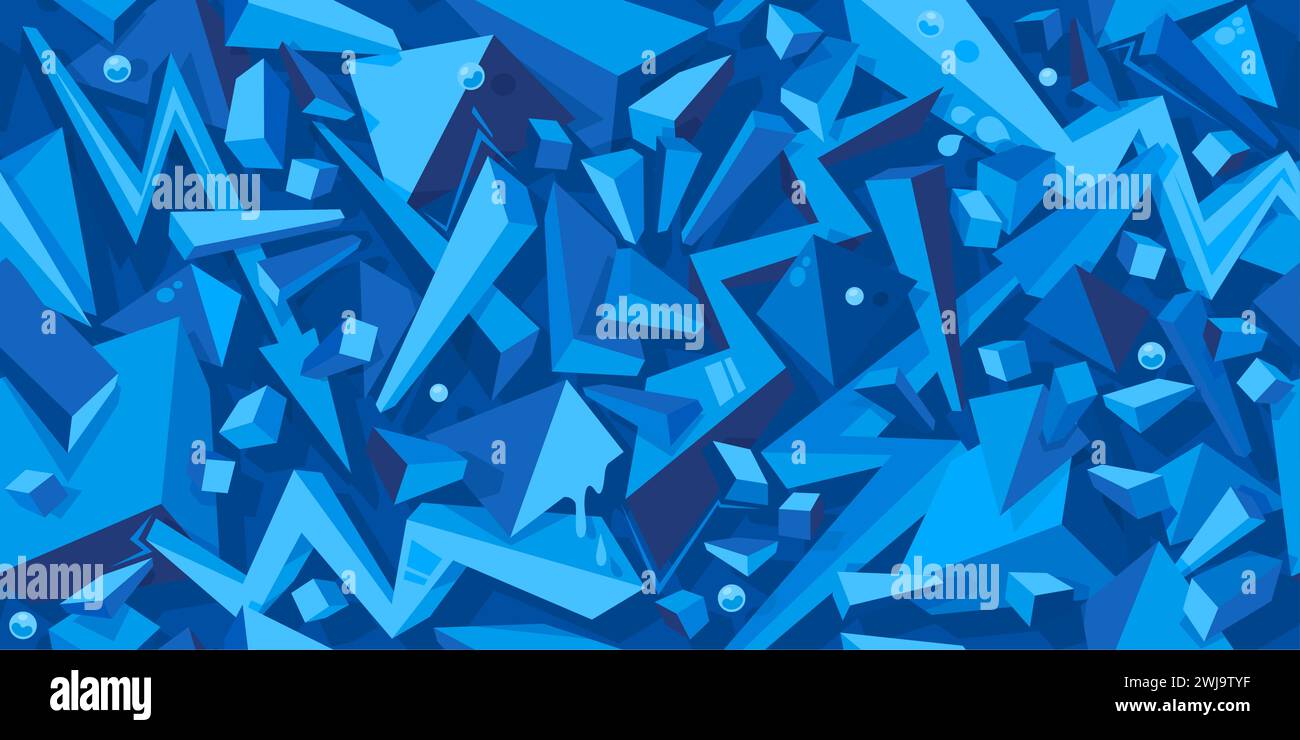 Seamless Colorful Abstract Graffiti Style Geometric Pattern Vector Illustration Background Stock Vector