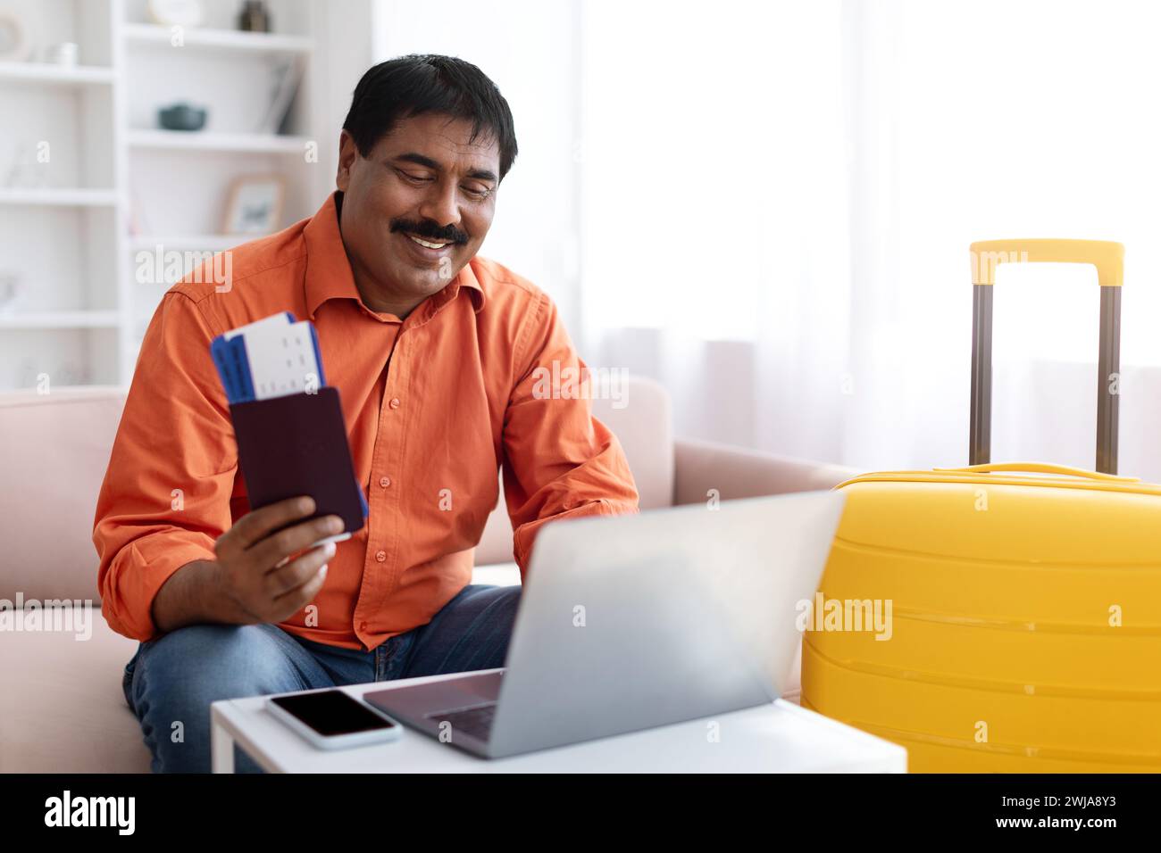 Indian man boarding plane hi-res stock photography and images - Alamy