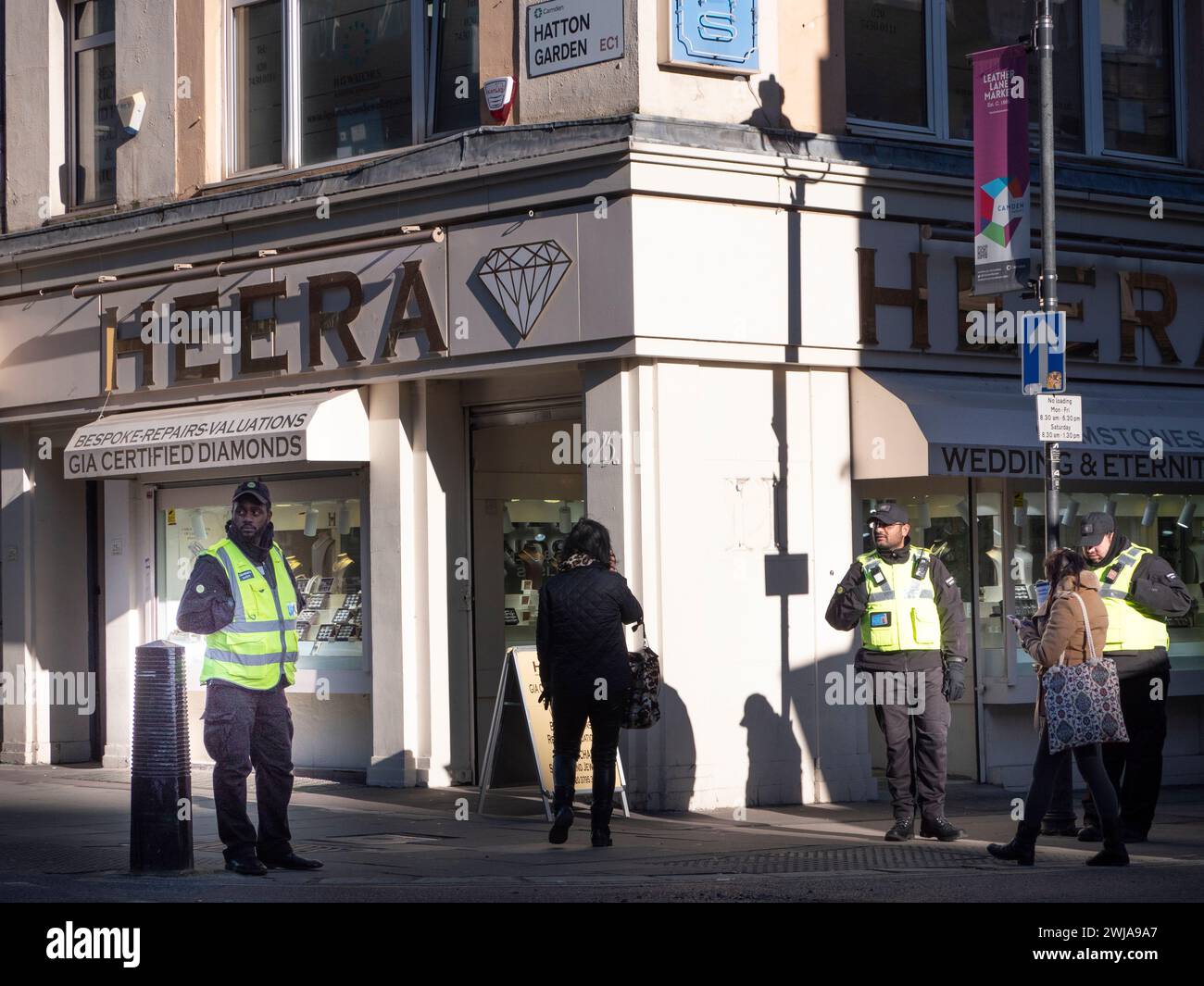 Community support officers in Hatton Garden, London, UK. Hatton Garden