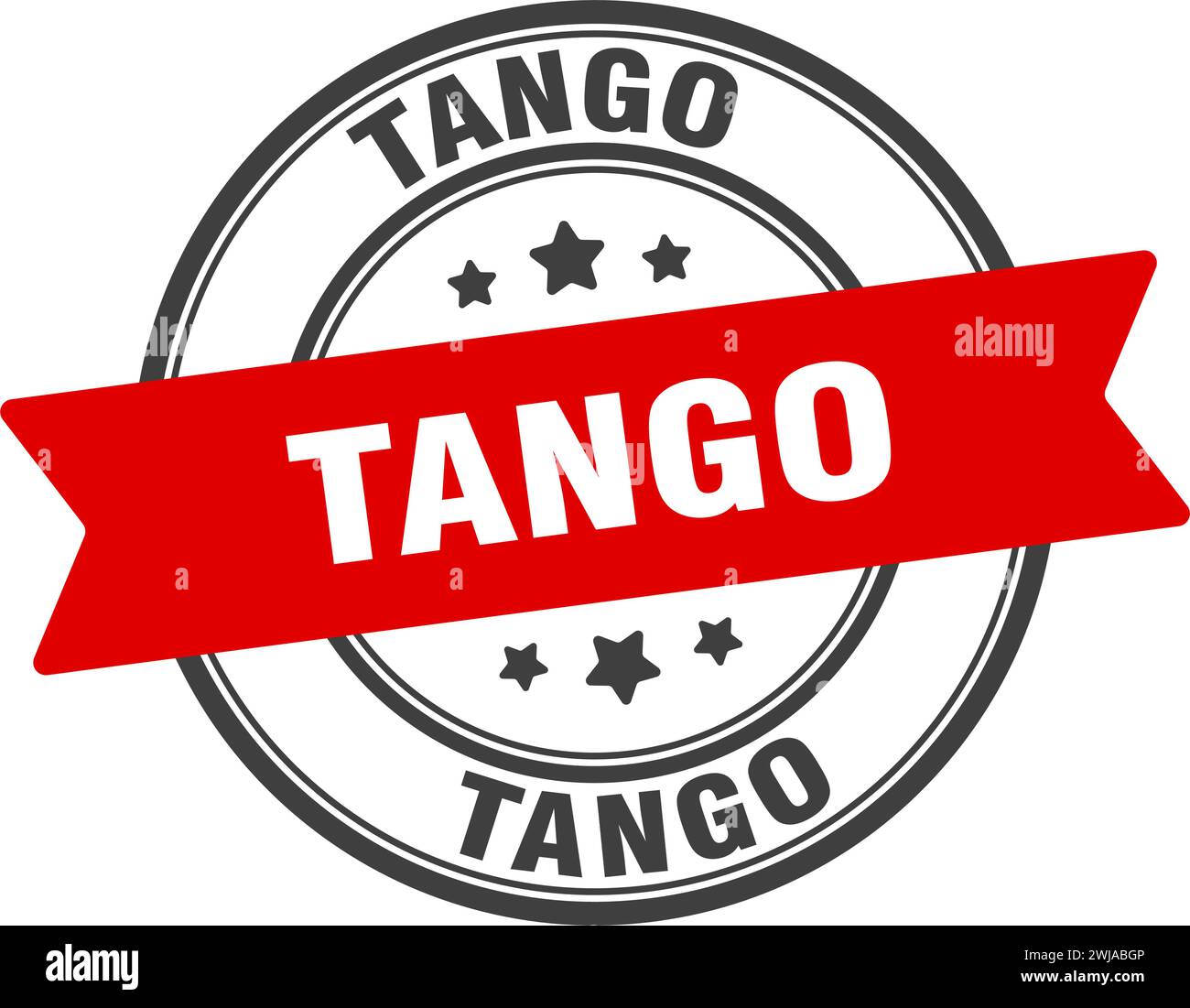 tango stamp. tango round sign. label on transparent background Stock Vector