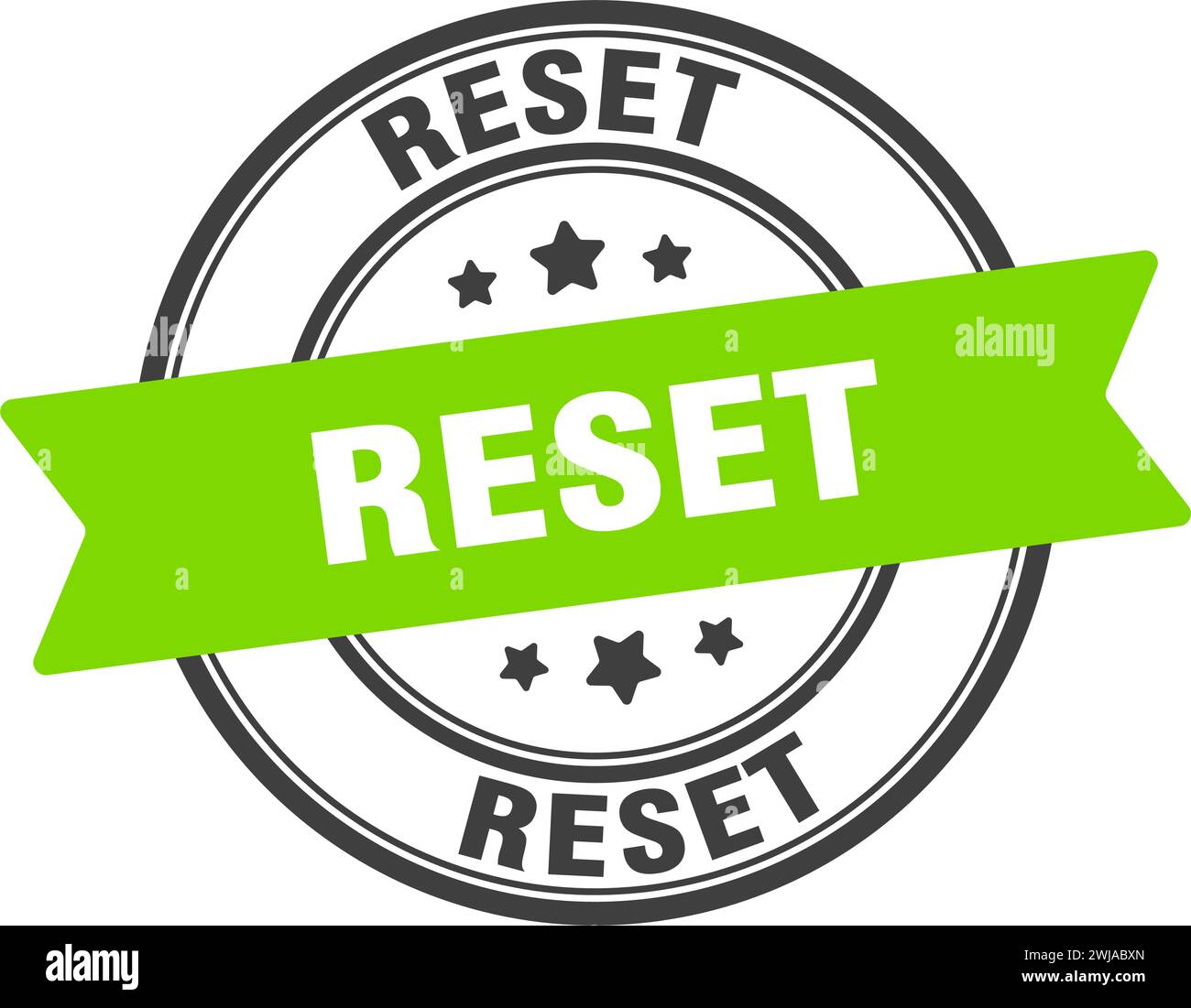 reset stamp. reset round sign. label on transparent background Stock Vector