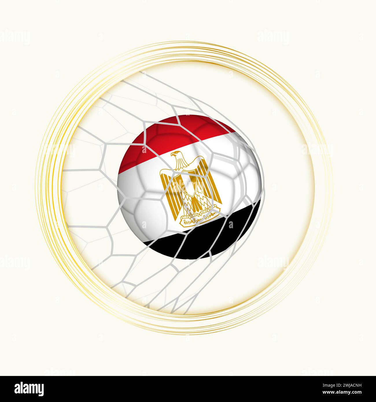 Egypt scoring goal, abstract football symbol with illustration of Egypt