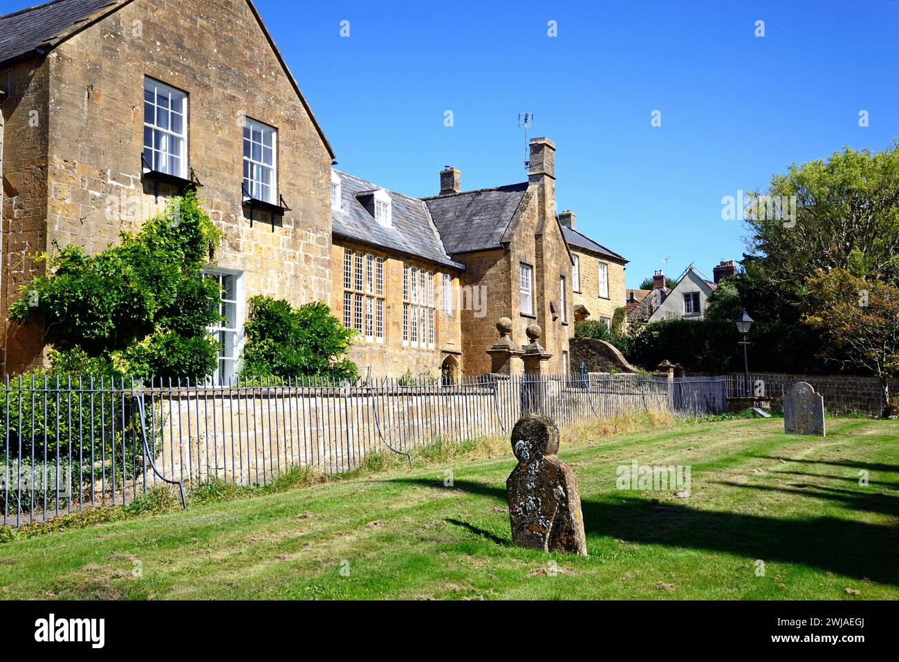 View of the old vicarage behind the minster, Ilminster, Somerset, UK, Europe Stock Photo