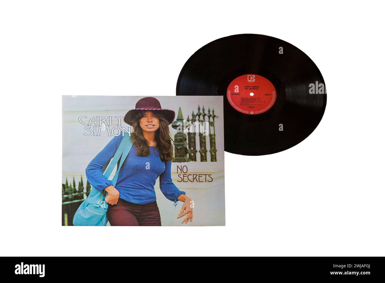 Carly Simon No Secrets vinyl record album LP cover isolated on white background - 1972 Stock Photo