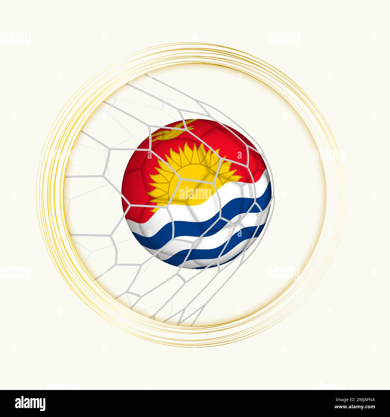 Kiribati scoring goal, abstract football symbol with illustration of