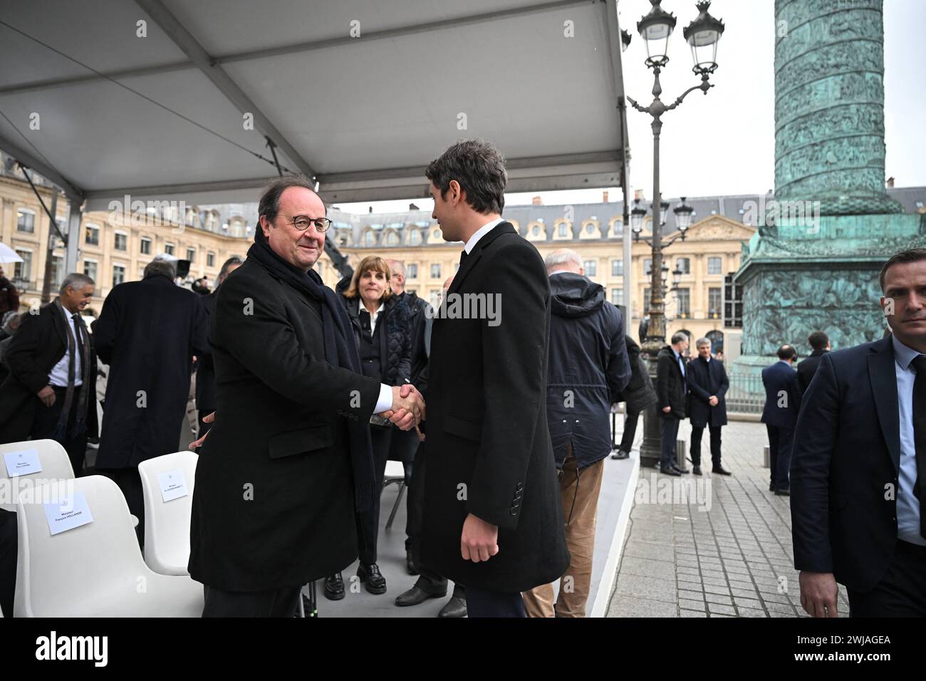 Paris, France. 14th Feb, 2024. Former President Francois Hollande