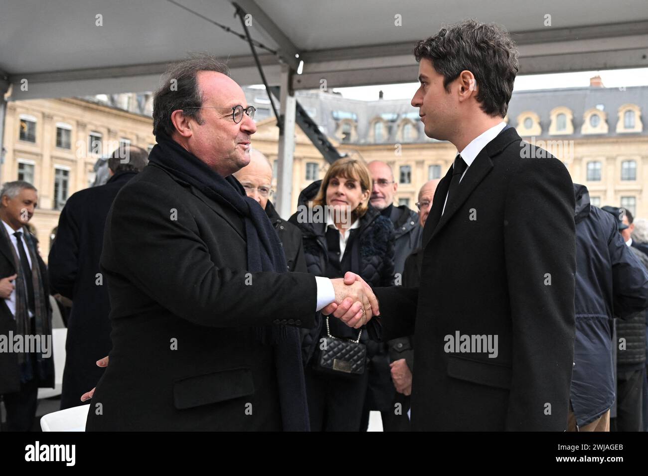 Paris, France. 14th Feb, 2024. Former President Francois Hollande