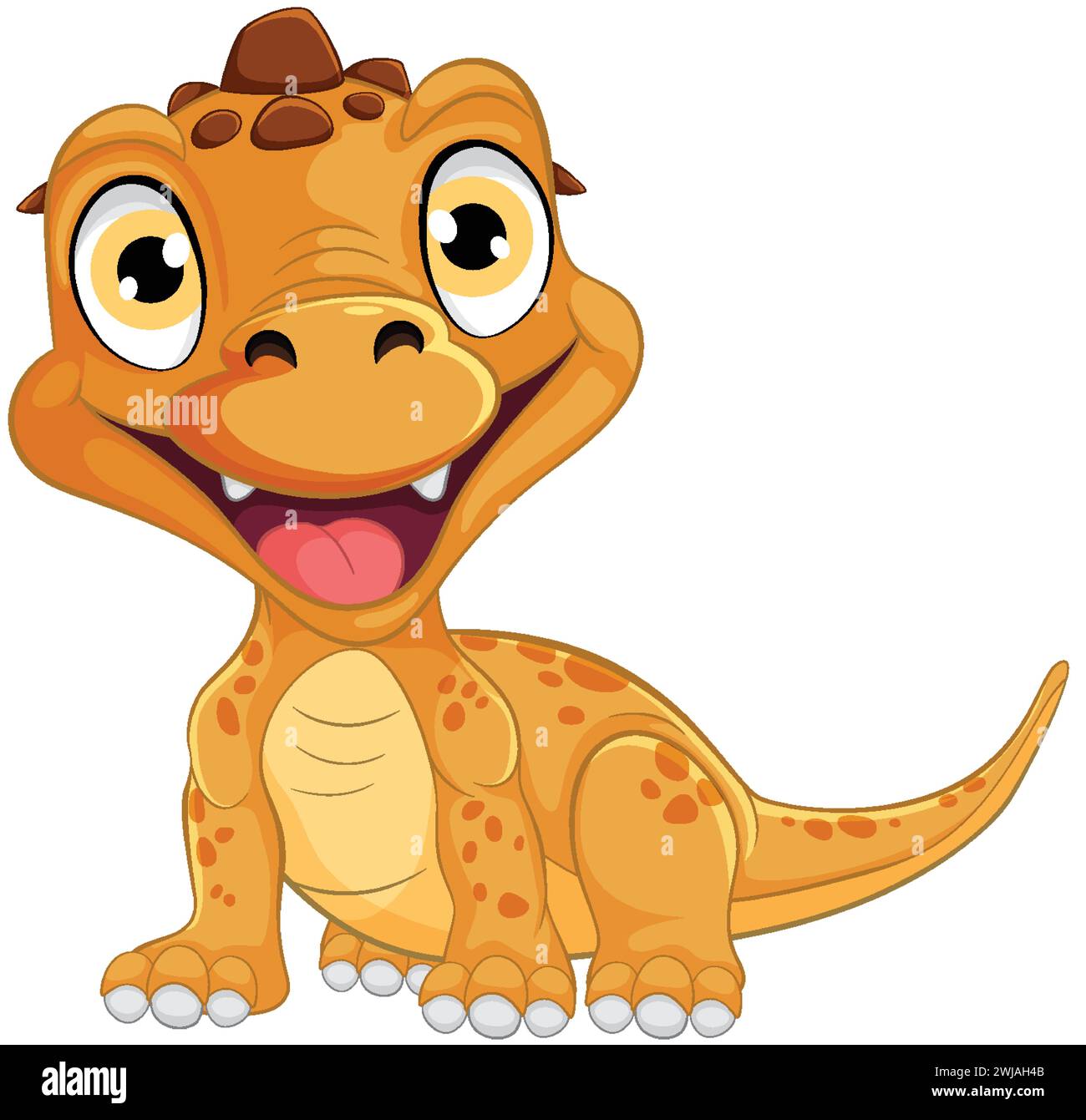 Adorable smiling baby dinosaur in a playful pose Stock Vector Image ...