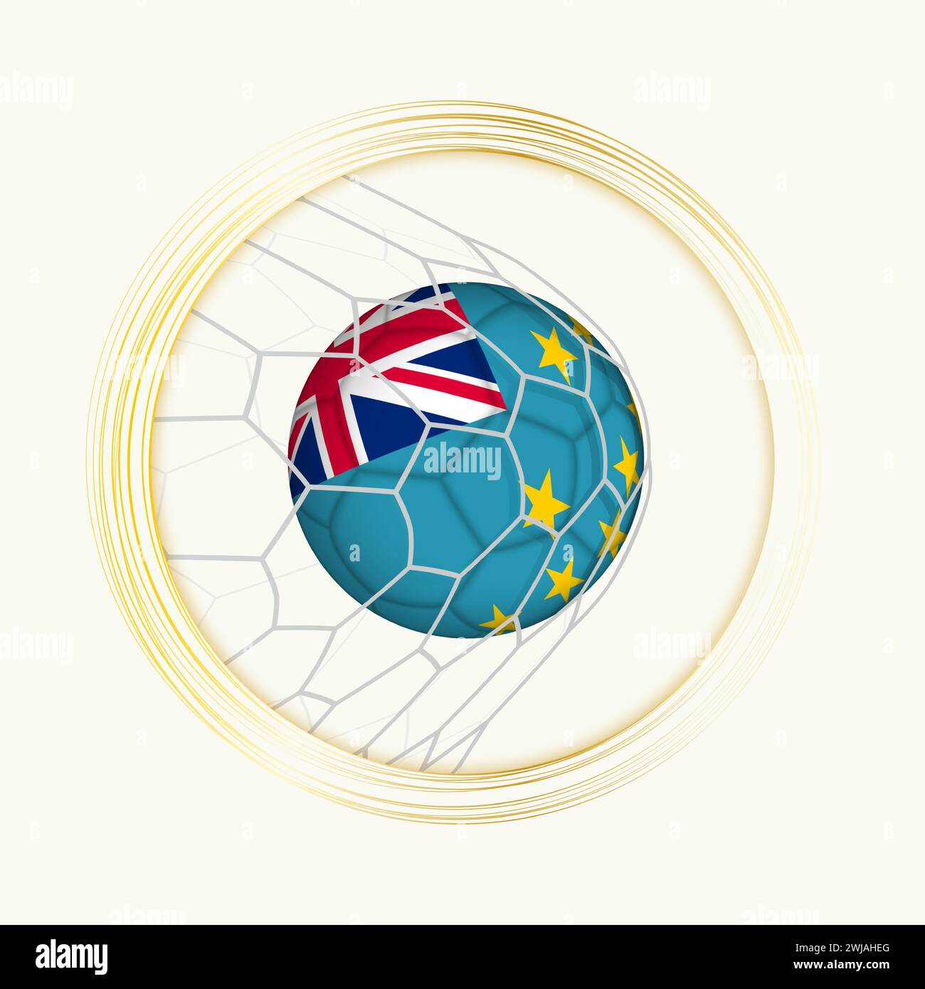 Tuvalu scoring goal, abstract football symbol with illustration of