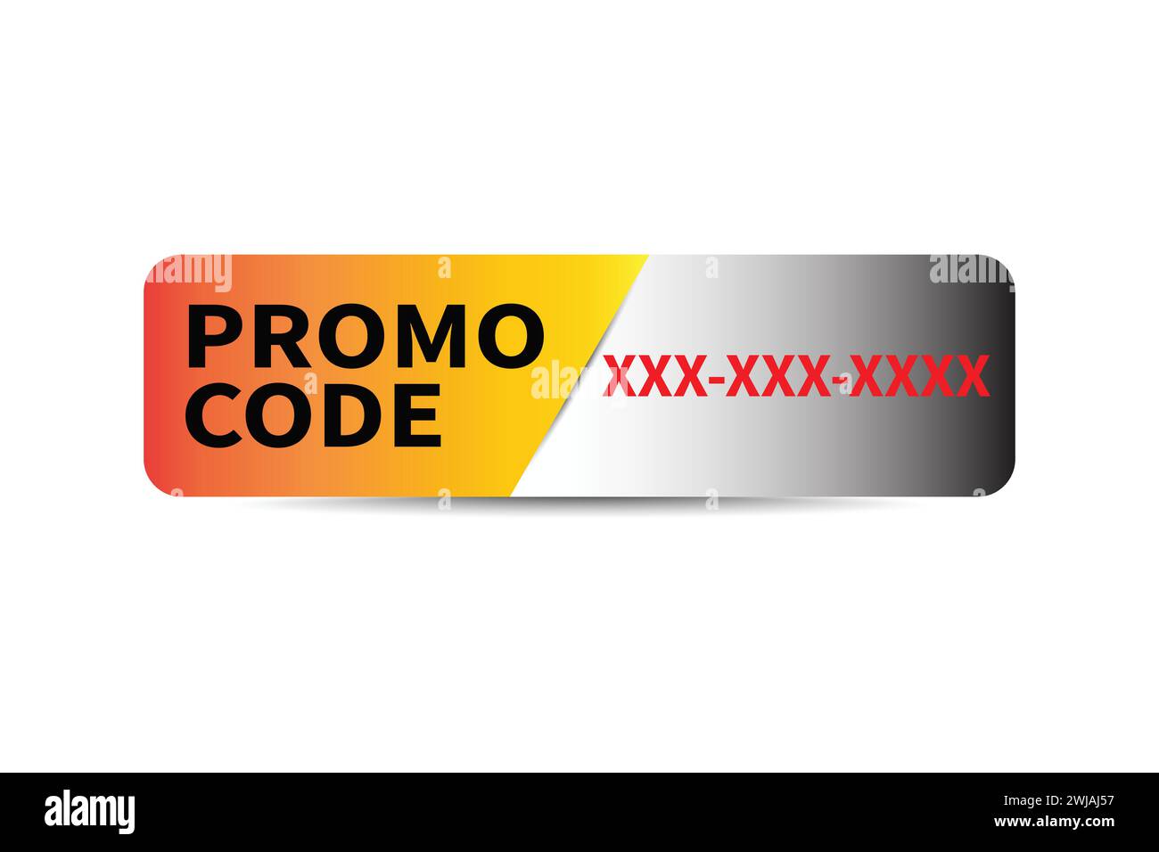 Promo code, coupon code label geometric flat discount icon. Stock Vector