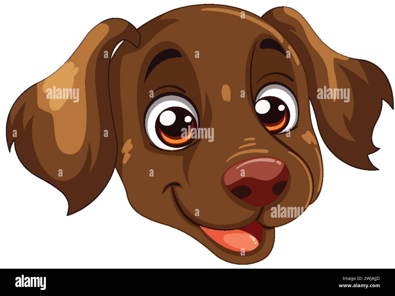 Vector graphic of a cheerful brown dog's face Stock Vector Image & Art ...