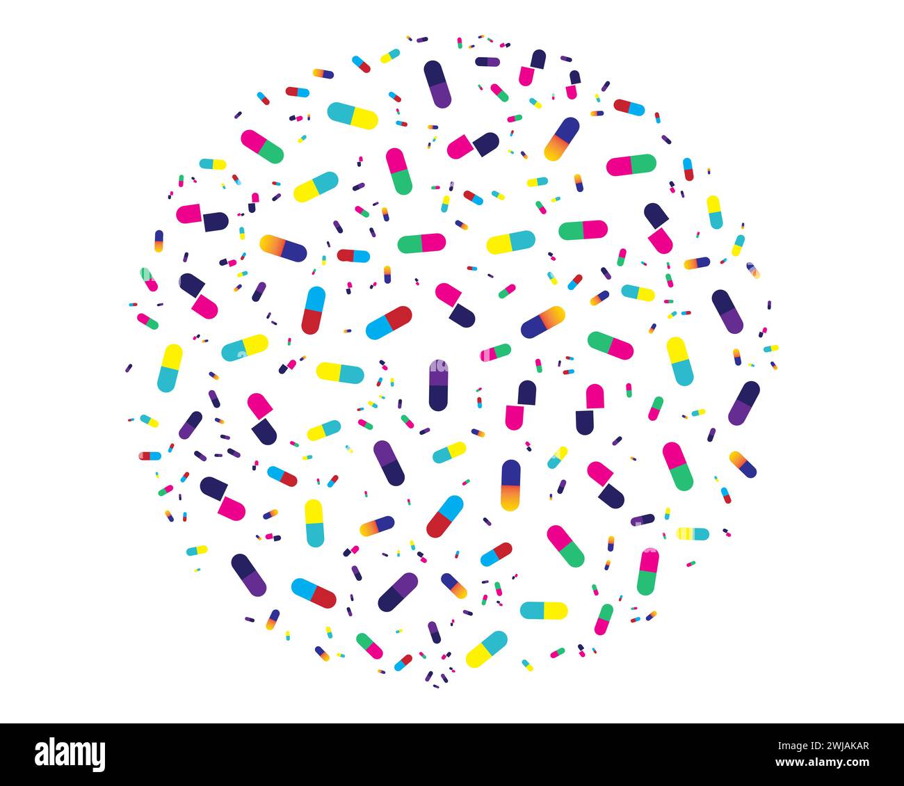 Vector capsule drug pills icon set medicament and pharmaceutical design elements. Stock Vector