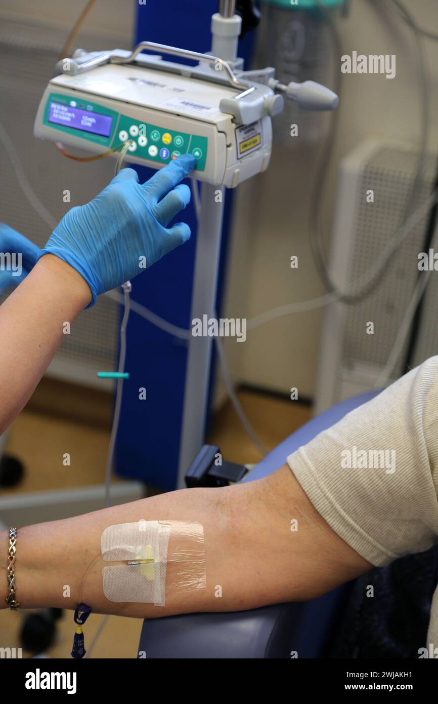 Nurse Preparing the Infusomat Space Volumetric Infusion Pump System