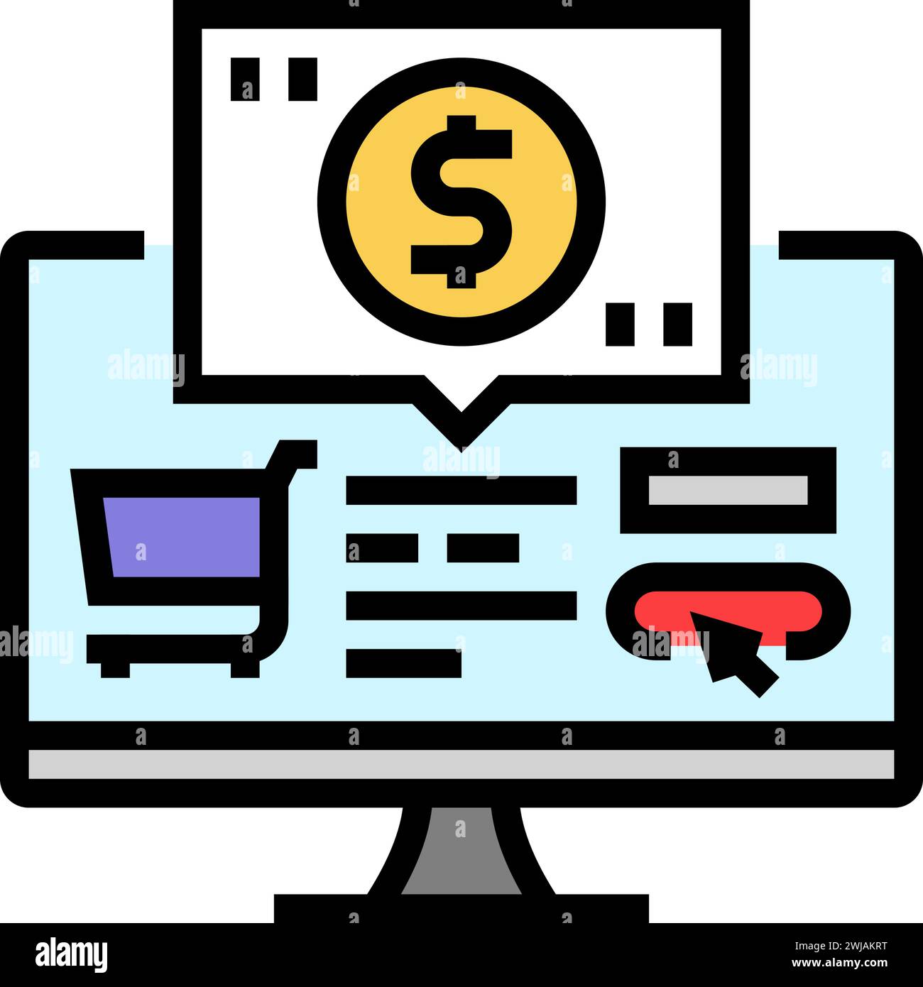 ecommerce platform color icon vector illustration Stock Vector Image ...