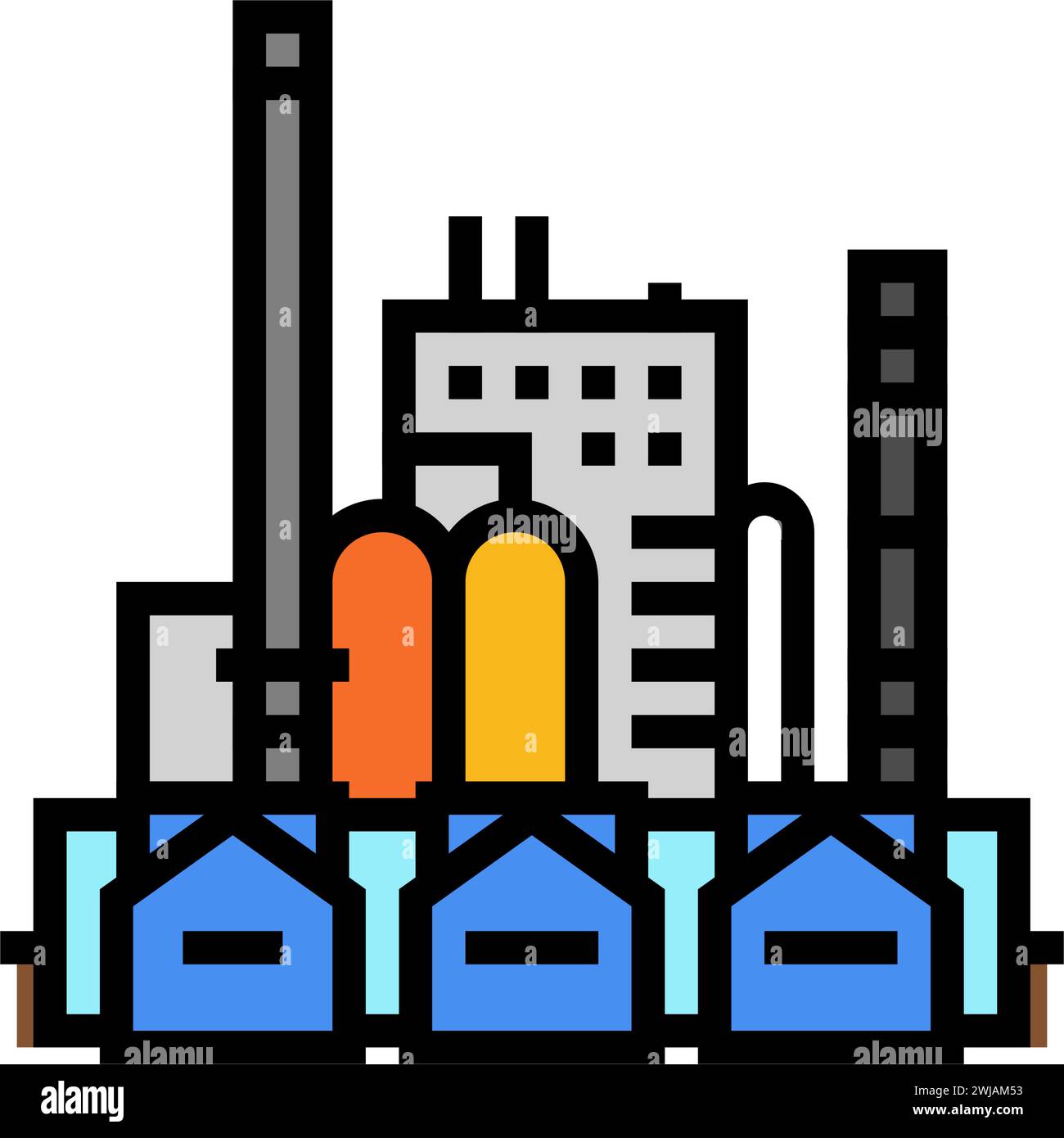 refinery oil industry color icon vector illustration Stock Vector Image ...