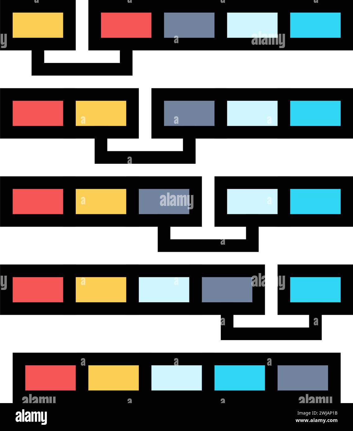 bubble sort algorithm color icon vector illustration Stock Vector Image ...