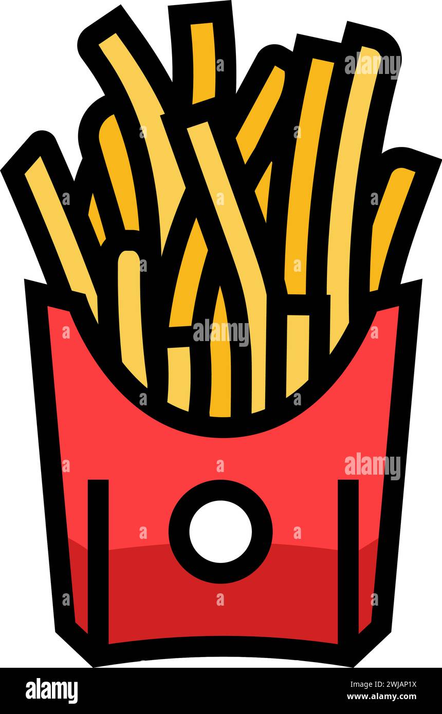 french fries fast food color icon vector illustration Stock Vector ...