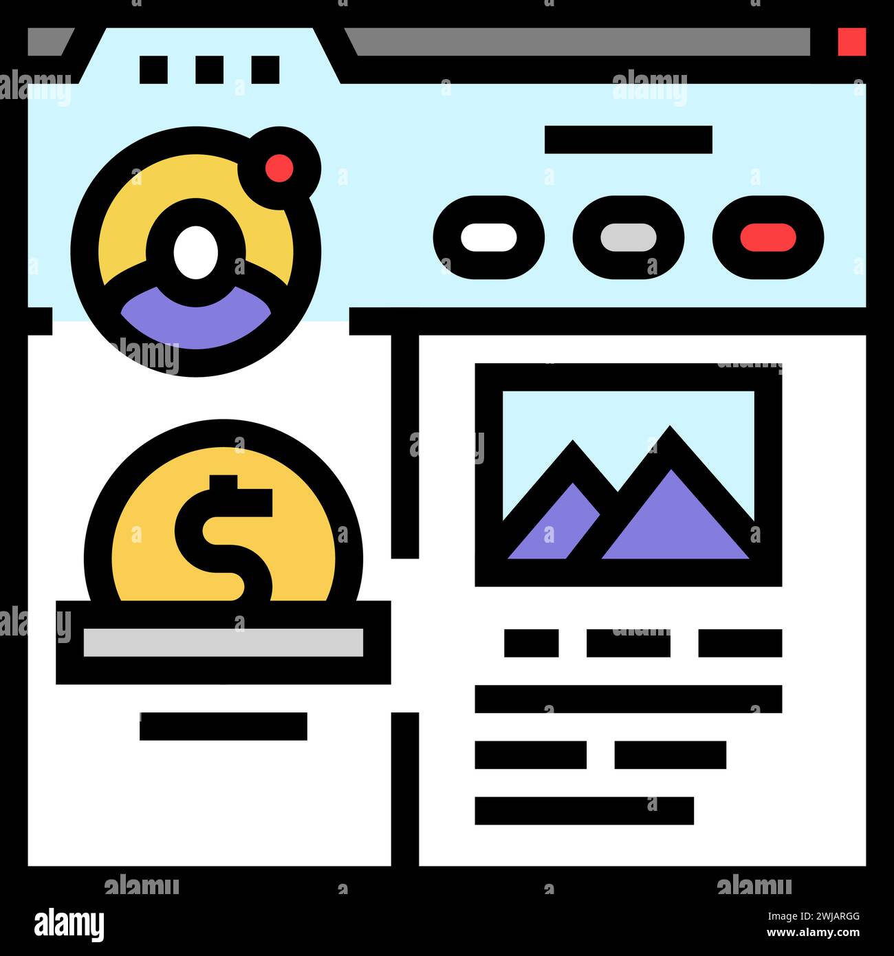 blog monetization color icon vector illustration Stock Vector Image ...