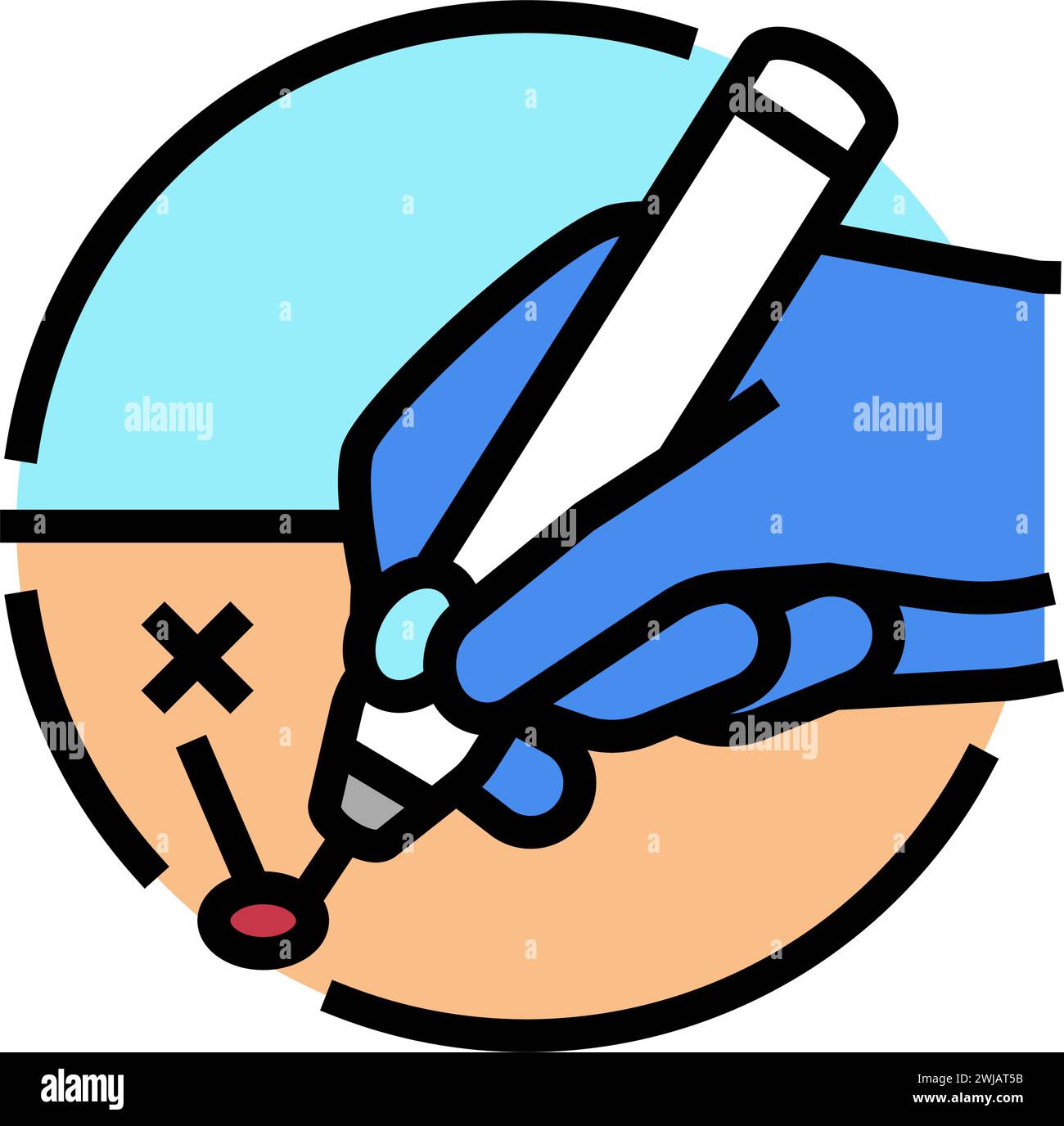 cautery surgery doctor color icon vector illustration Stock Vector