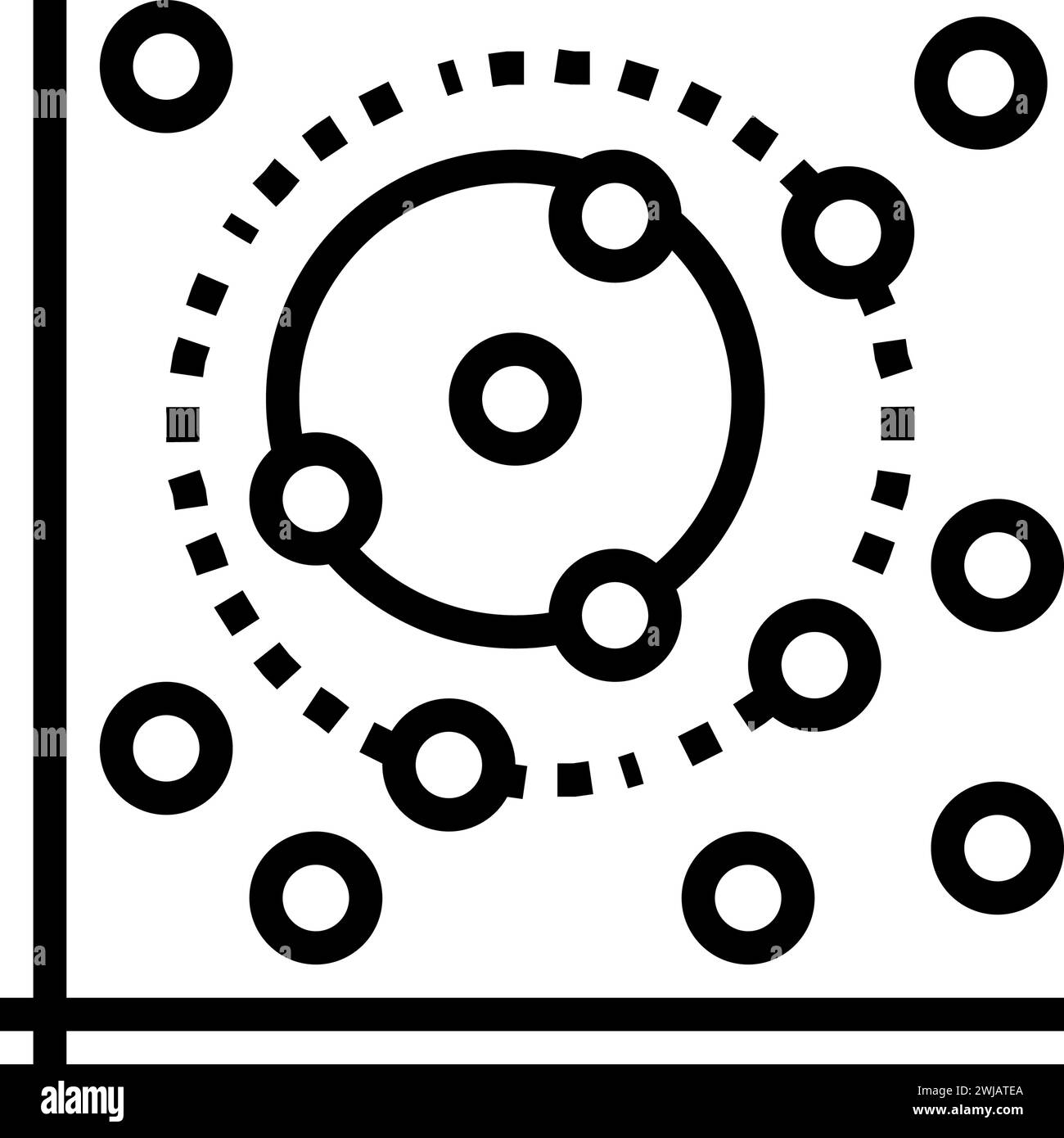 k nearest neighbors knn algorithm line icon vector illustration Stock ...