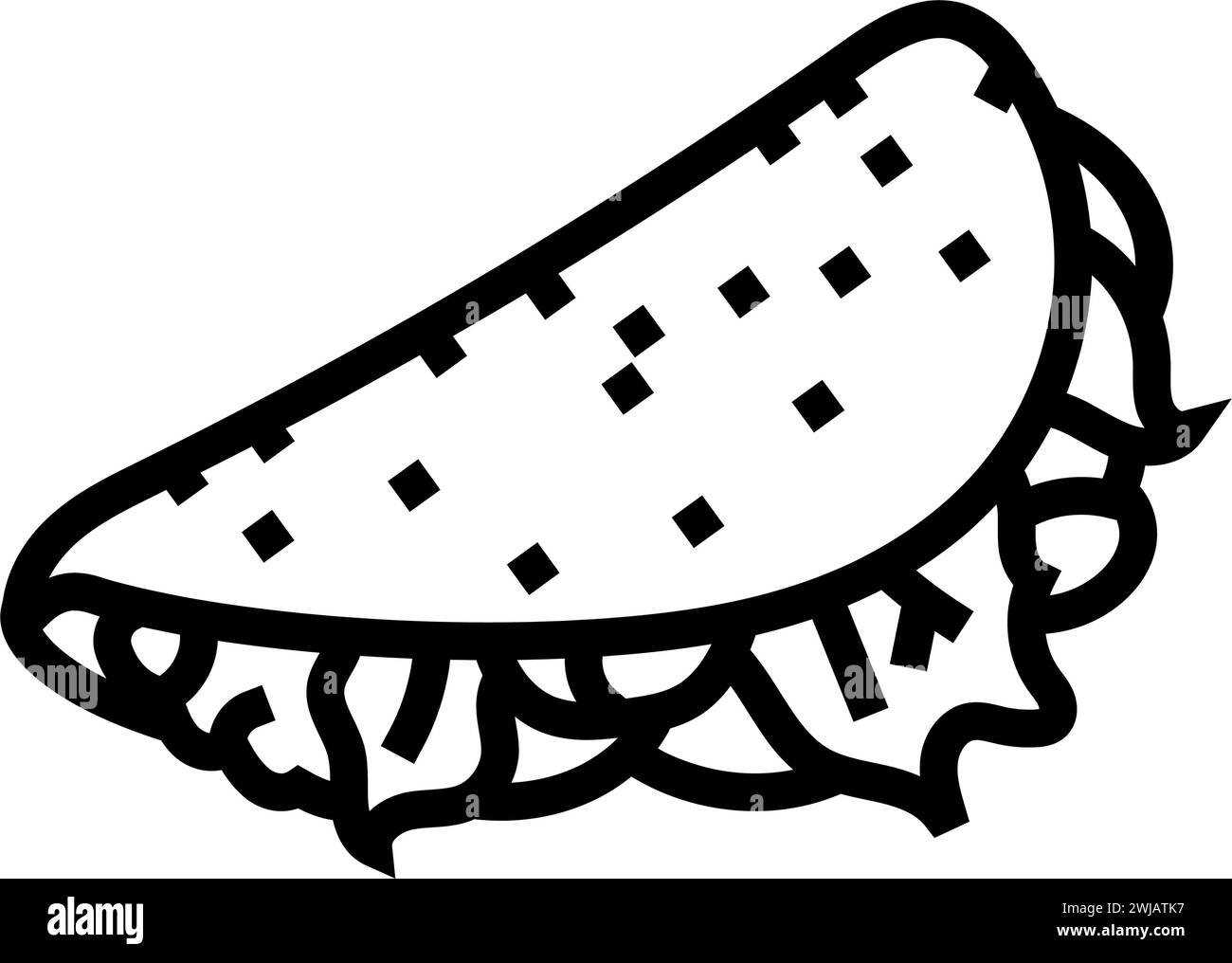 taco fast food line icon vector illustration Stock Vector Image & Art ...