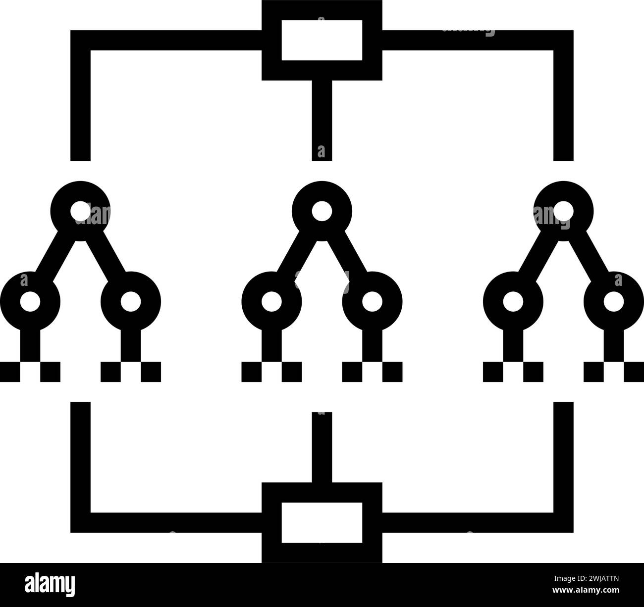 random forest algorithm line icon vector illustration Stock Vector ...
