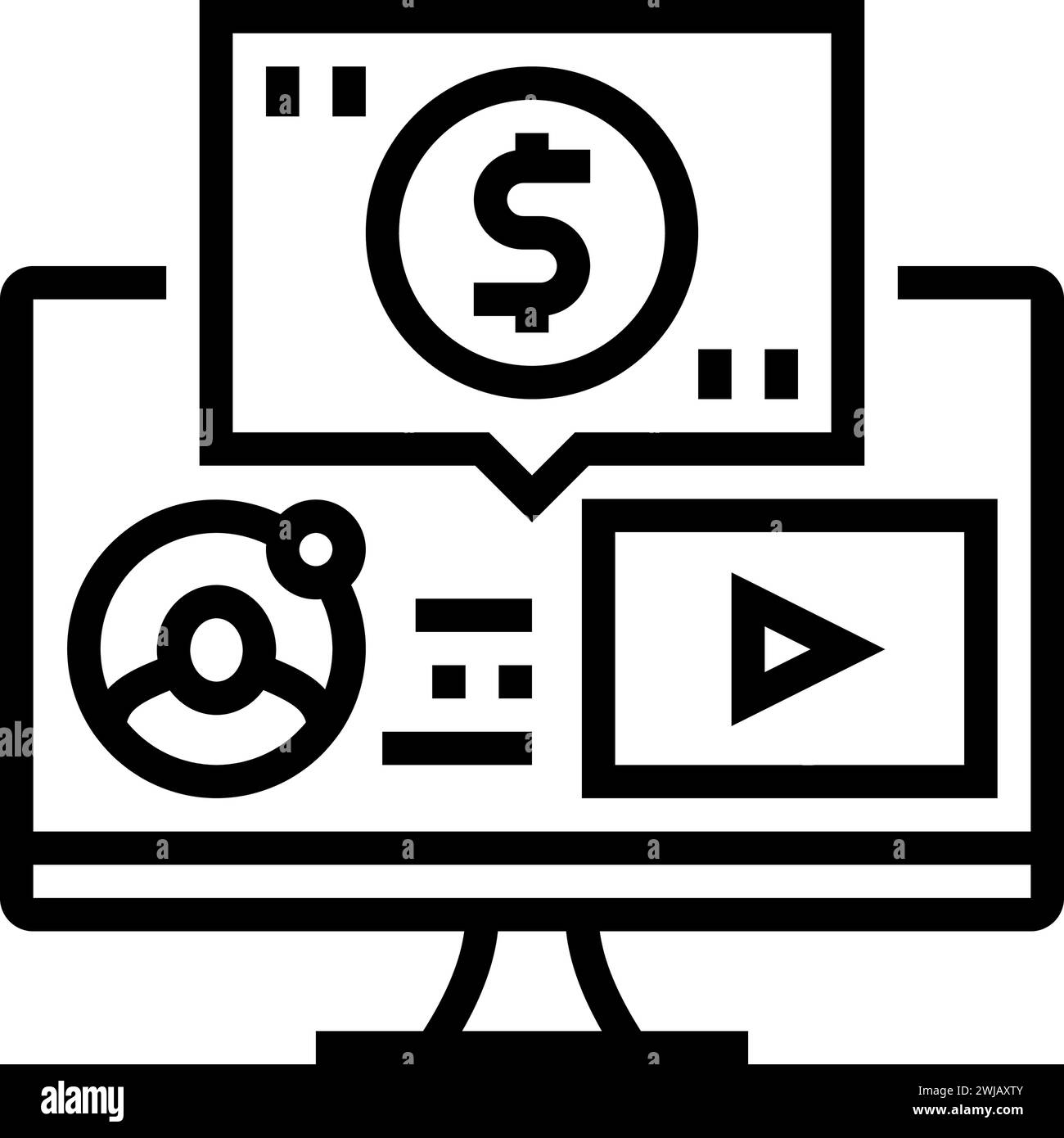 webinar monetization line icon vector illustration Stock Vector Image ...