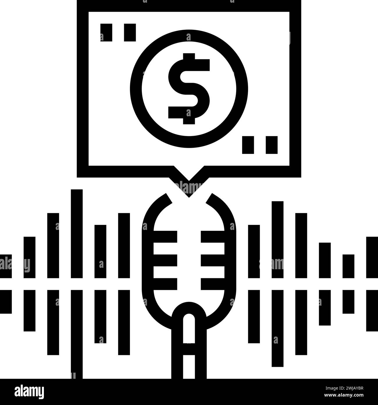 podcast monetization line icon vector illustration Stock Vector Image ...