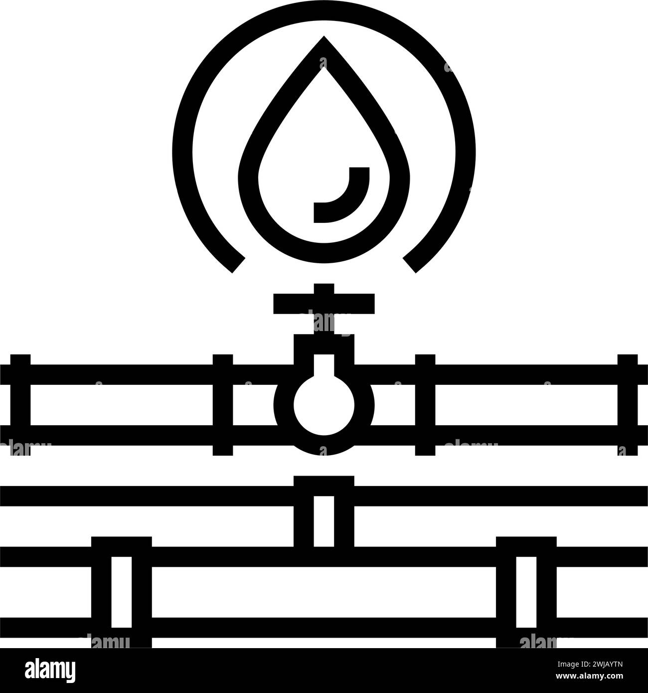 pipeline oil industry line icon vector illustration Stock Vector Image ...