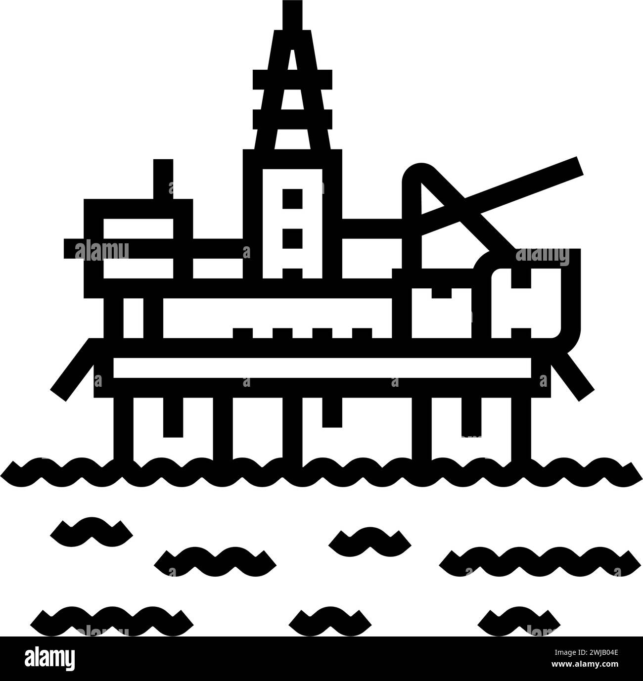 platform oil industry line icon vector illustration Stock Vector Image ...