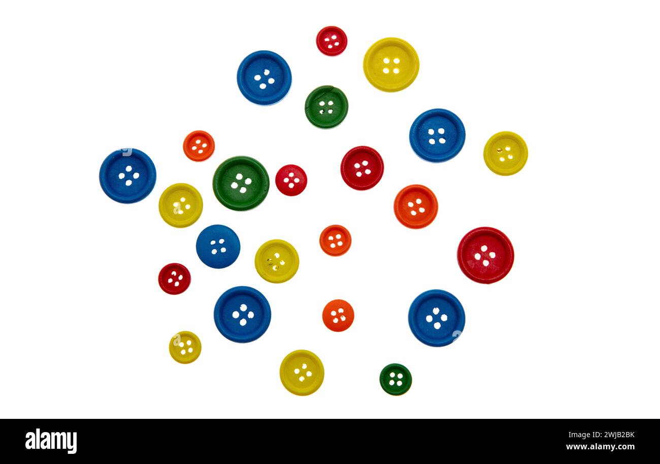 Colorful buttons isolated on white transparent, various sizes Stock ...