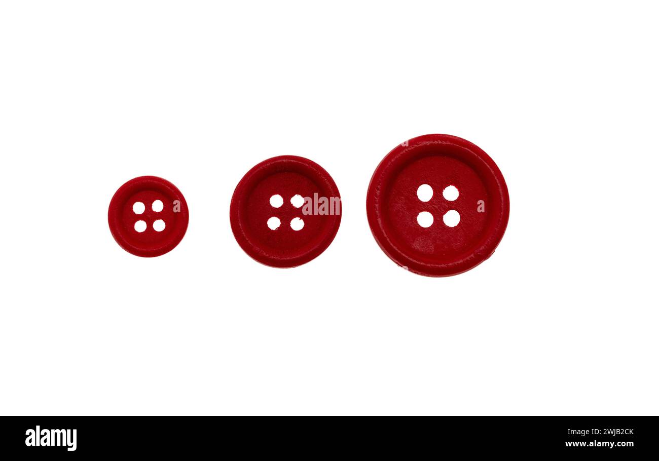 Red buttons isolated on white transparent, three sizes Stock Photo - Alamy