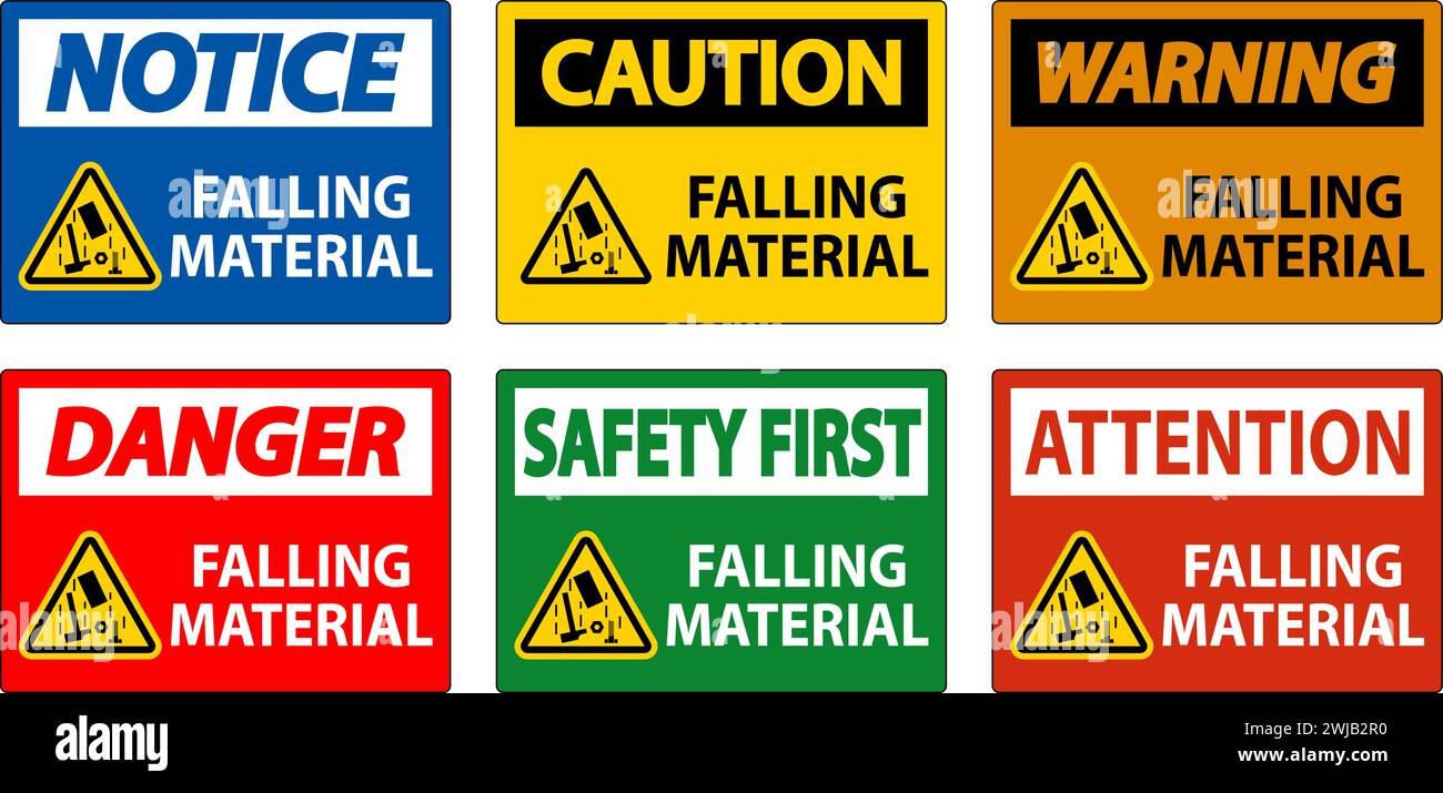 Caution Sign, Falling Material Stock Vector