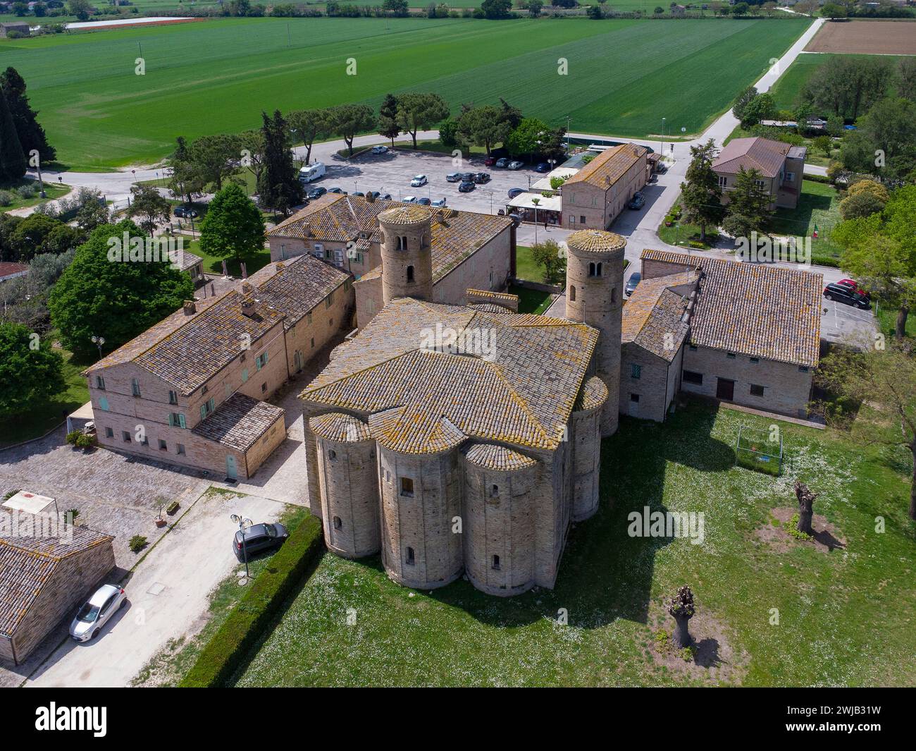 Corridonia (Italy, Marche, Macerata province), abbey of San Claudio al Chienti Stock Photo