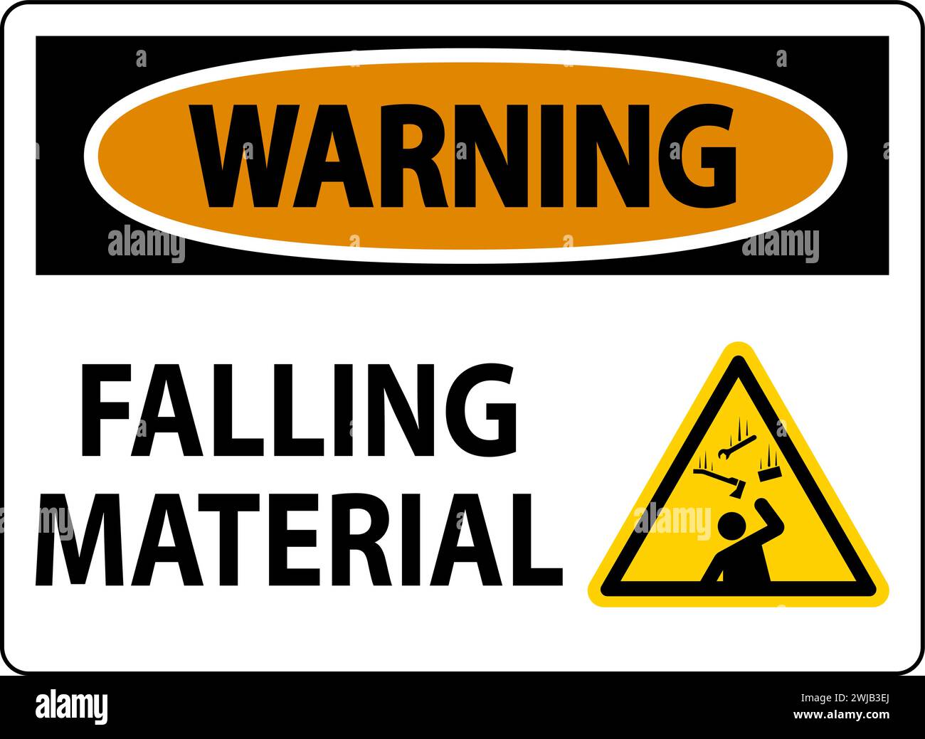 Warning Sign Falling Material Stock Vector