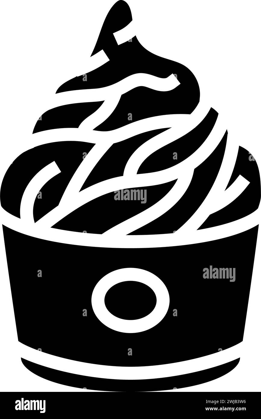 ice cream fast food glyph icon vector illustration Stock Vector Image ...