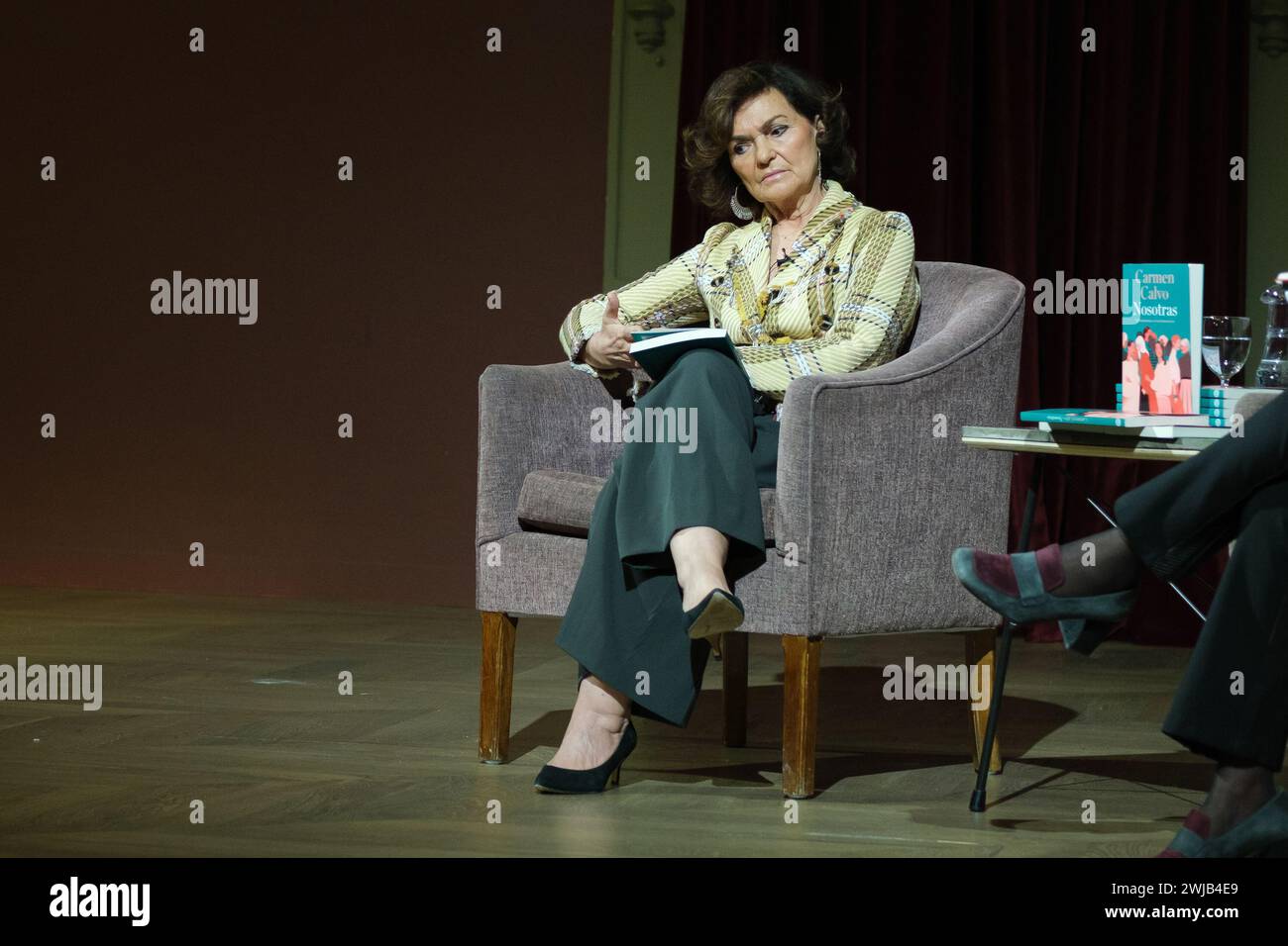The president of the Council of State Carmen Calvo, during the presentation of her book 'Nosotras' at the Ateneo de Madrid, on 14 February, 2024 in Ma Stock Photo